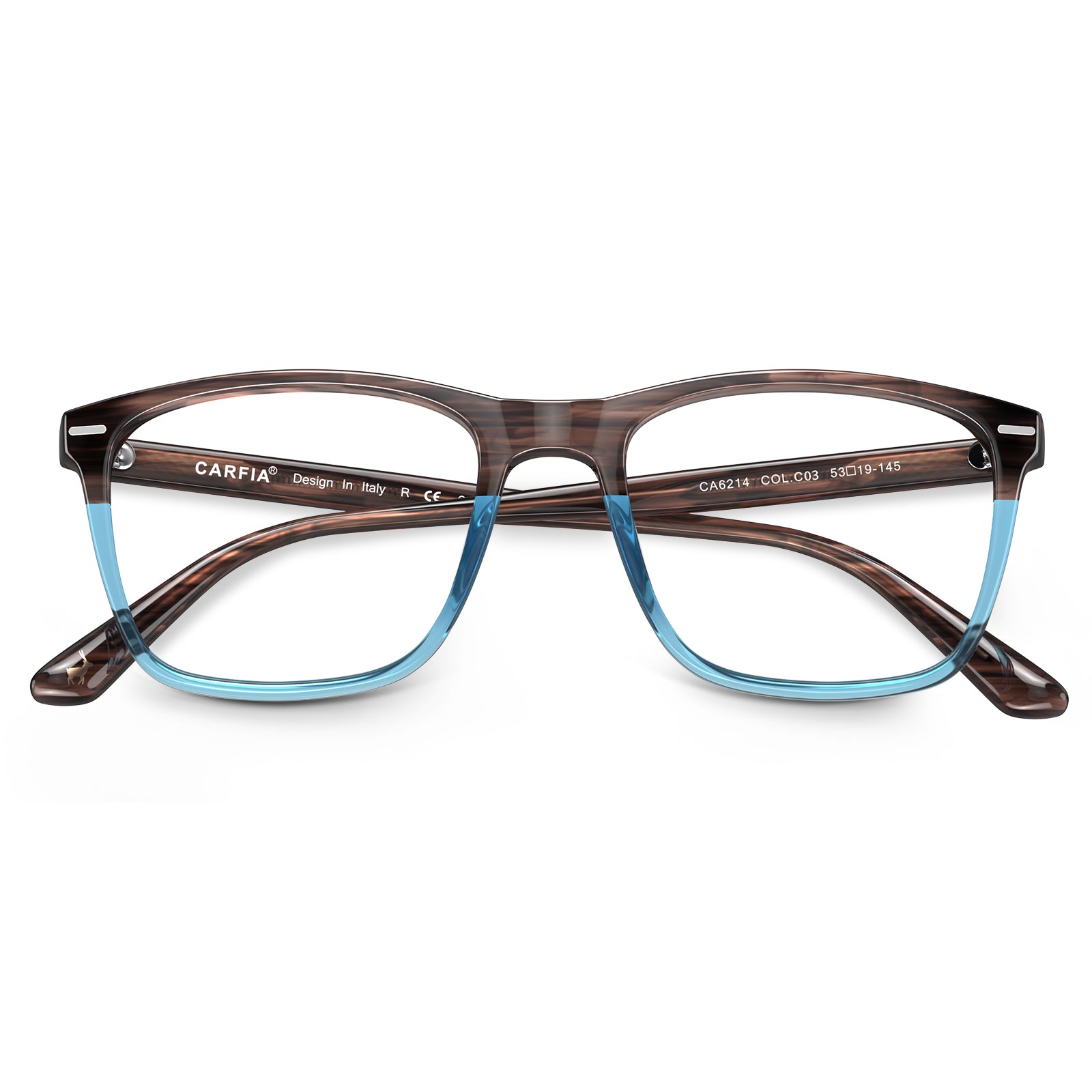 Italian acetate  brown-blue tortoiseshell prescription,-blue light unisex  designer eyewear flod