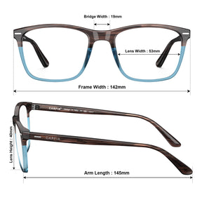Italian acetate  brown-blue tortoiseshell prescription,-blue light unisex  designer eyewear size