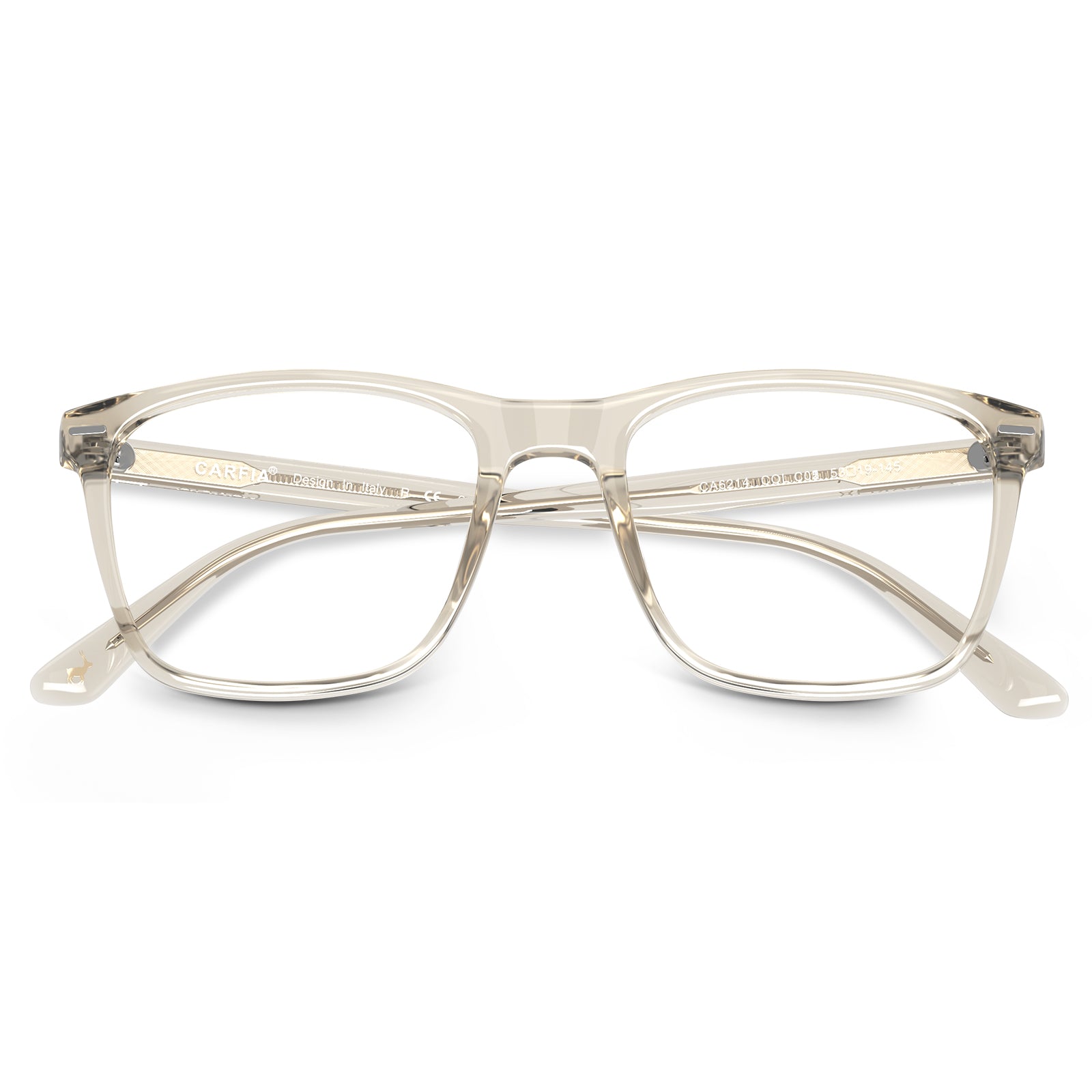 Italian acetate  gold clear prescription-blue light unisex designer eyewear men-flod