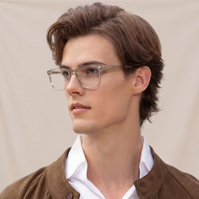 Italian acetate  gold clear prescription-blue light unisex designer eyewear men-lifestyle