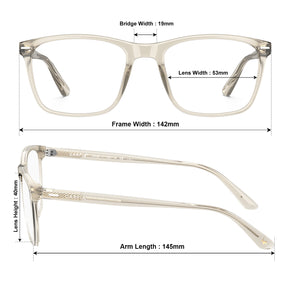 Italian acetate  gold clear prescription-blue light unisex designer eyewear men-size