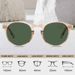 Olivier-Transparent brown frame-green lenses-CA5289