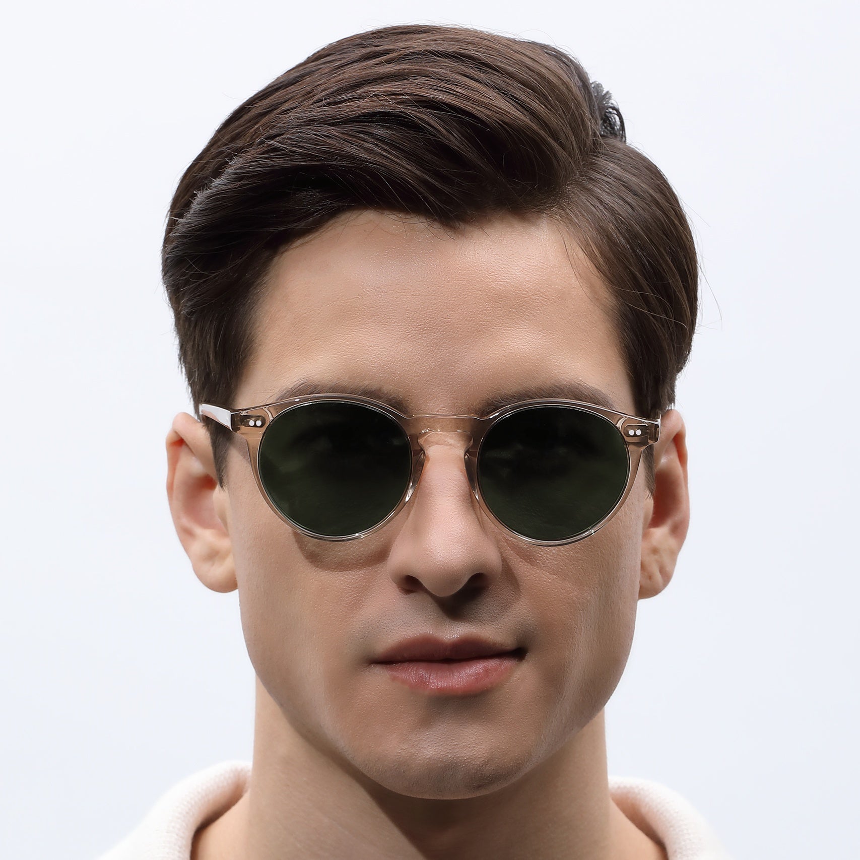 Olivier-Transparent brown frame-green lenses-CA5289