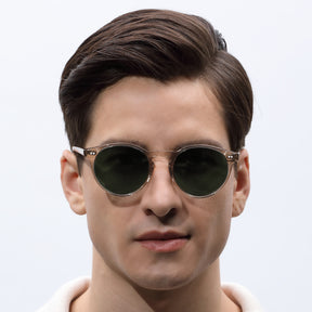 Olivier-Transparent brown frame-green lenses-CA5289
