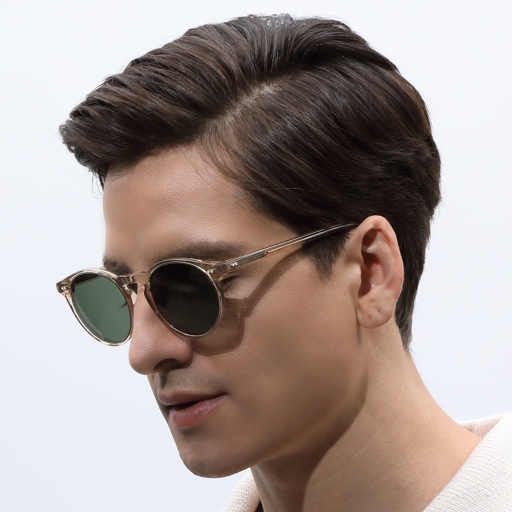 Olivier-Transparent brown frame-green lenses-CA5289