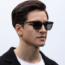 Transparent Acetate Frame with Grey Lenses men Sunglasses | CARFIA