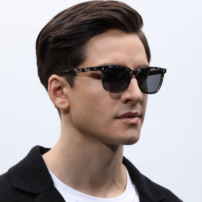 Transparent Acetate Frame with Grey Lenses men Sunglasses | CARFIA
