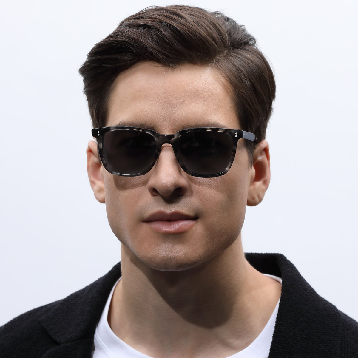 Transparent Acetate Frame with Grey Lenses men Sunglasses  CARFIA fashion glasses