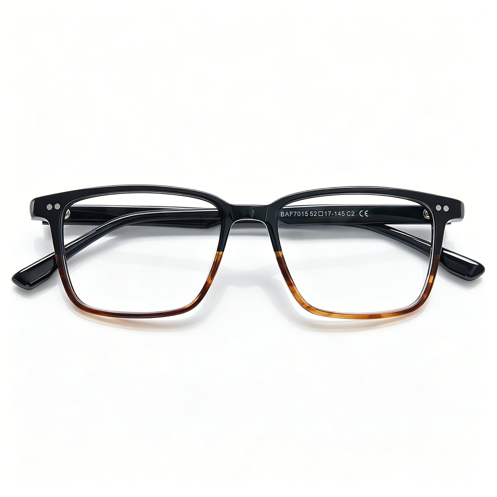  Lightweight Square Eyeglasses | Black Tortoise Acetate Frame |CARFIA eyewear flod