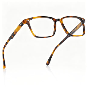 Lightweight Square Eyeglasses | Classic Tortoiseshell Acetate Frame |CARFIA fly