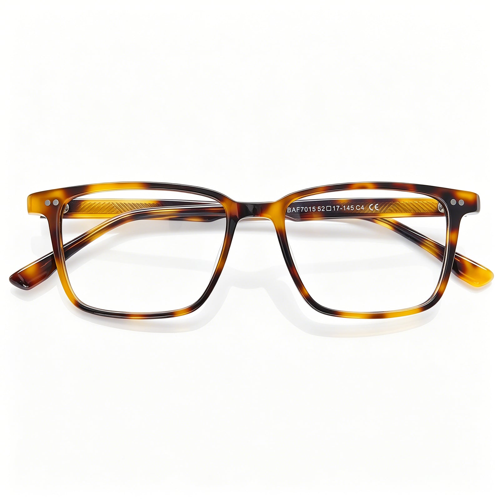 Lightweight Square Eyeglasses | Classic Tortoiseshell Acetate Frame |CARFIA flod