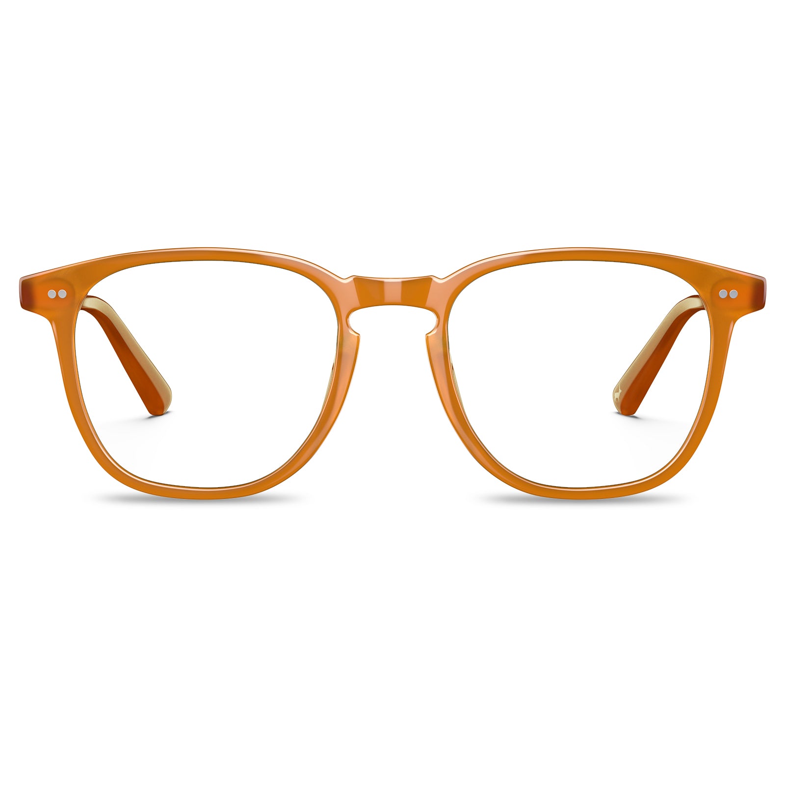 Orange square optical glasses front view - Italian design vintage eyeglasses-front