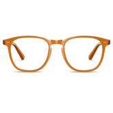 Orange square optical glasses front view - Italian design vintage eyeglasses-front