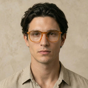 Orange square optical glasses view - Italian design vintage eyeglasses-men-lifestyle