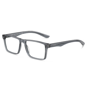 Premium acetate gray rectangular eyeglasses angle view - unisex optical frames