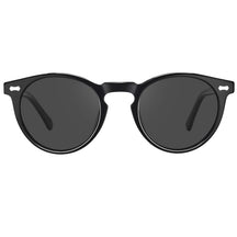 Prescription Sunglasses Black Frame with Grey Lenses Round CARFIA Eyewear front