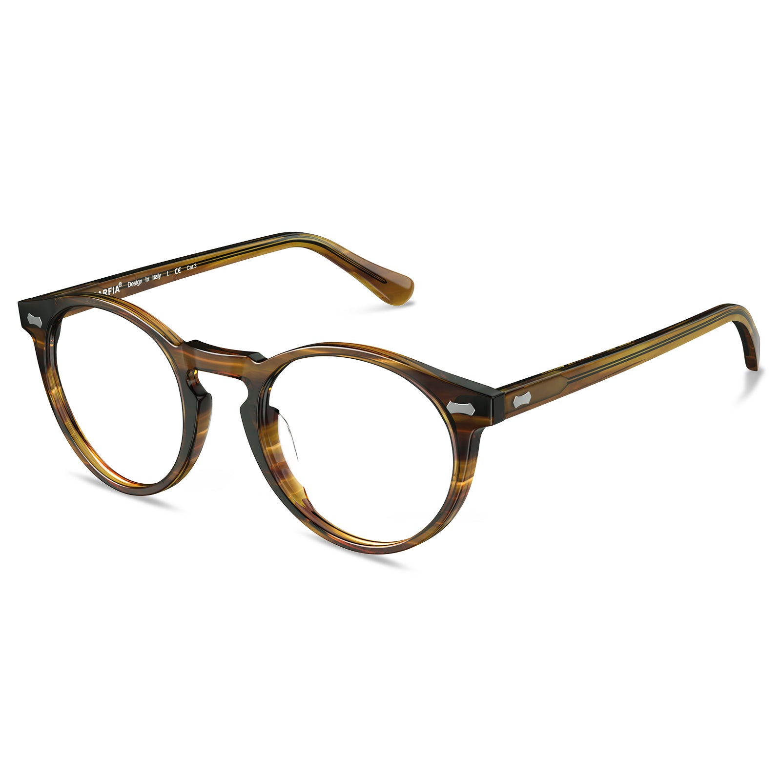 Round Acetate Eyeglasses Italian Crafted Full-Rim Carfia eyewear angle