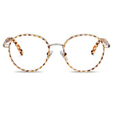 carfia-Tortoiseshell Round Eyeglasses Brown Amber Frame