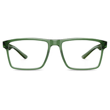 Transparent green acetate rectangular eyeglasses lightweight premium designer optical frames unisex prescription glasses front