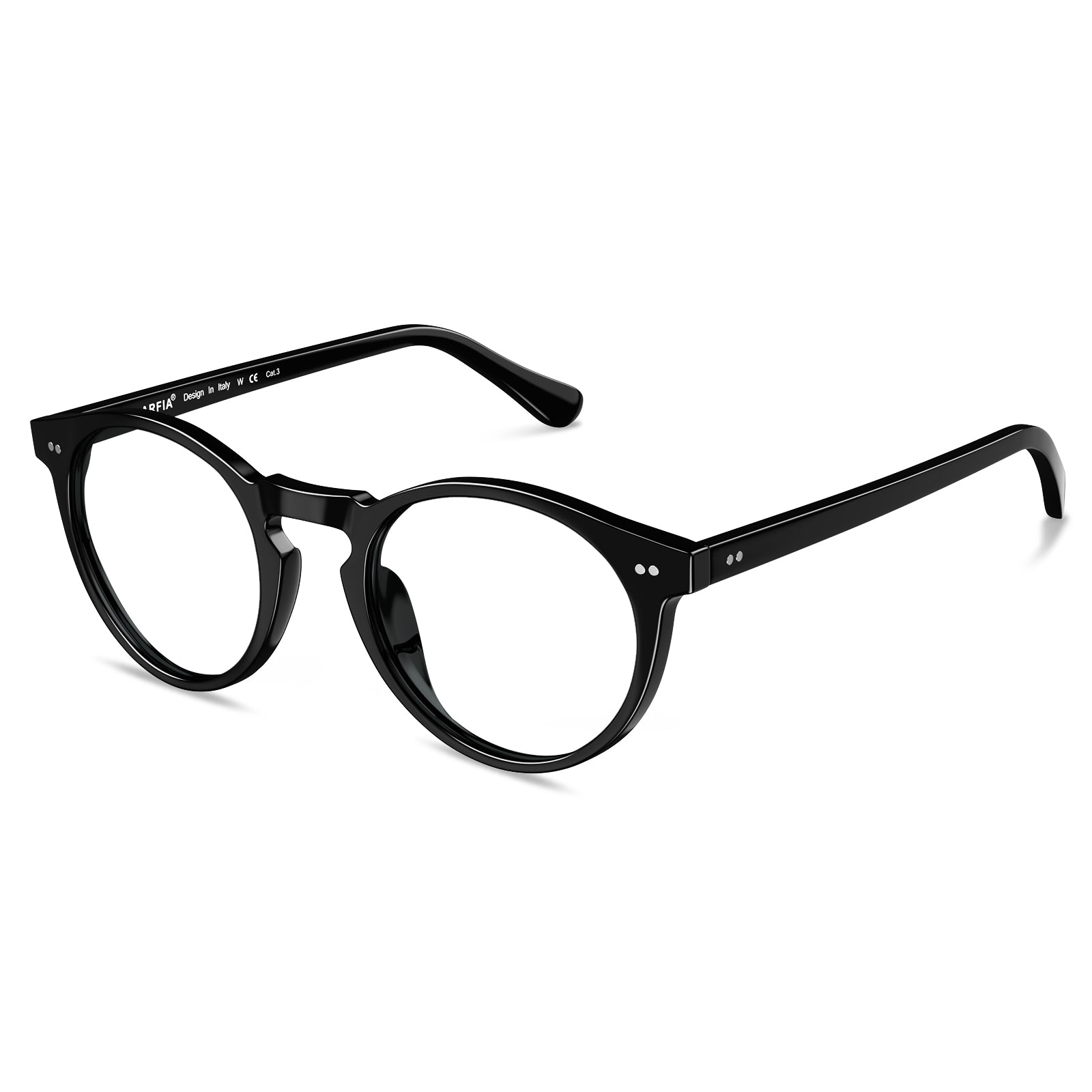 black-acetate-round-frame-eyeglasses-classic-and-distinct-two-silver-rivets-eyewear-angle