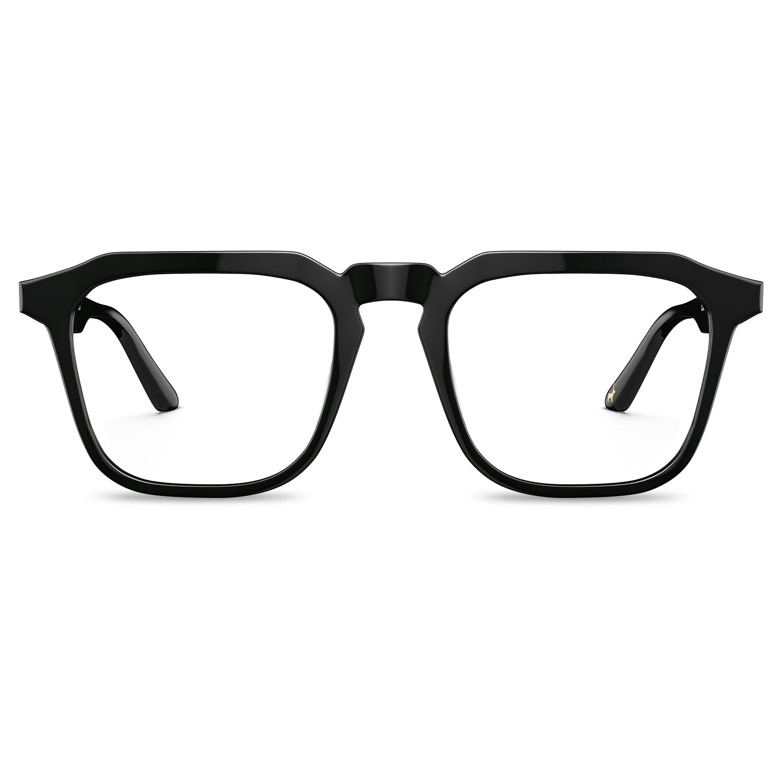 Black square eyeglasses frames Italian acetate front view