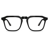 Black square eyeglasses frames Italian acetate front view