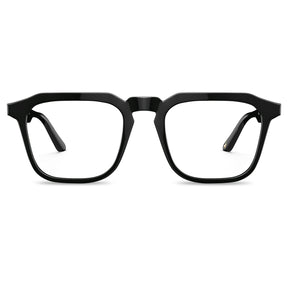 Black square eyeglasses frames Italian acetate front view