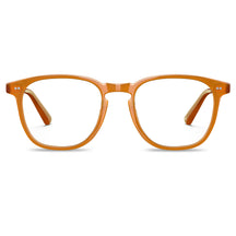Orange brown square optical glasses front view - Italian design vintage eyeglasses-front