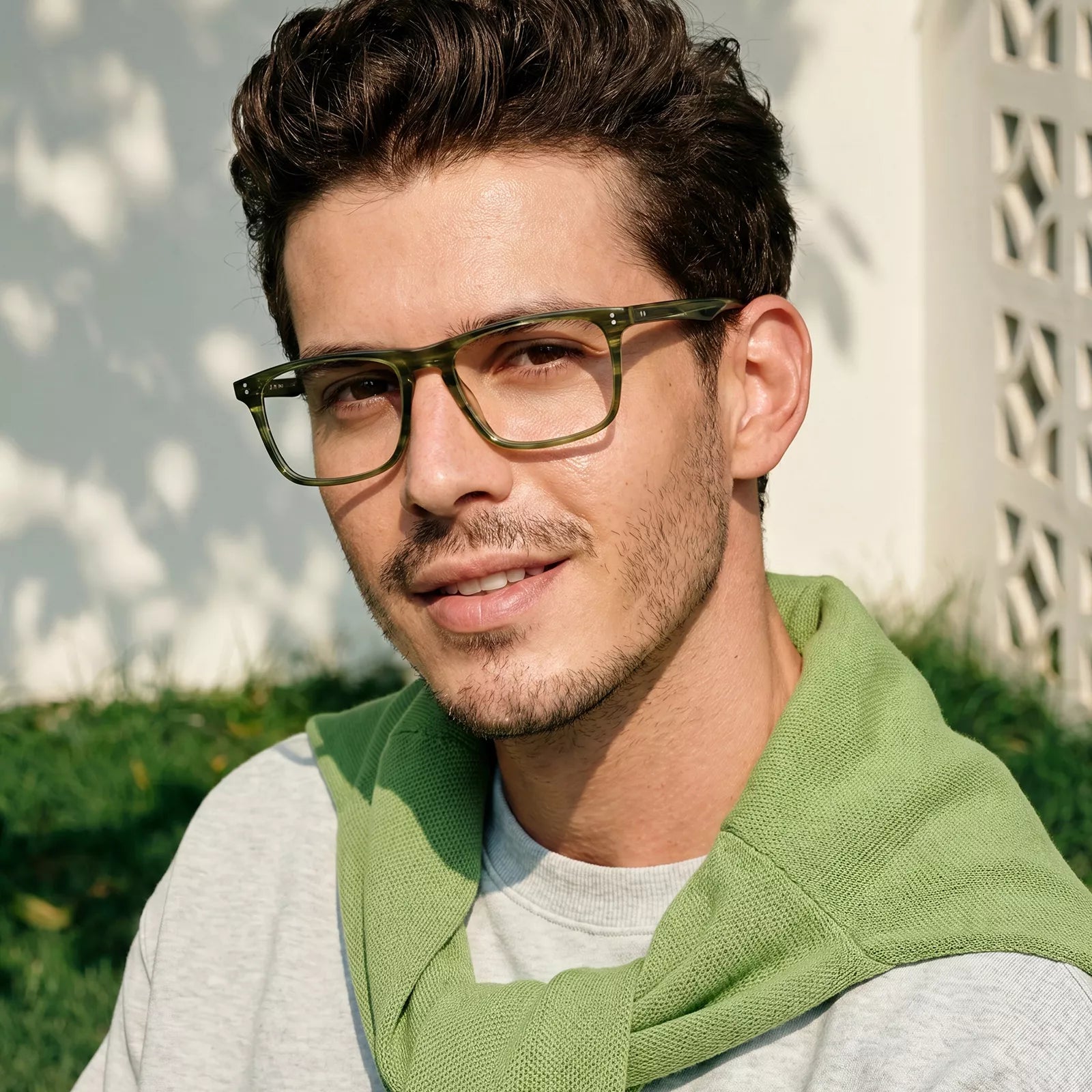 ca53572-07classic_acetate_frame_carfia eyeglasses_perfect_for_men green eyewear
