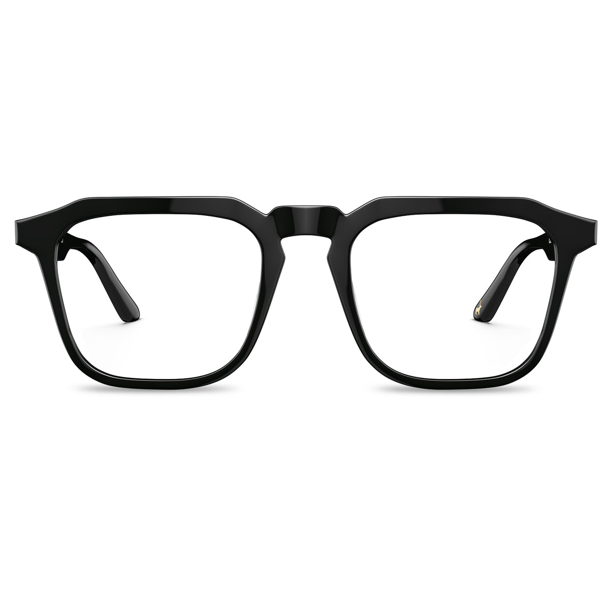 Carfia Albany-FC01 unisex black acetate prescription eyeglasses, front view