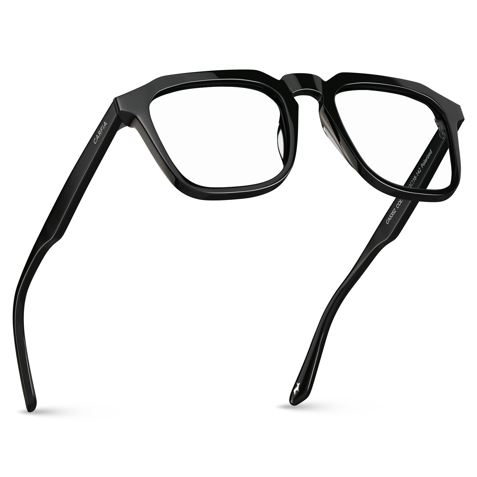 Carfia Albany-FC01 unisex black acetate prescription eyeglasses, side view