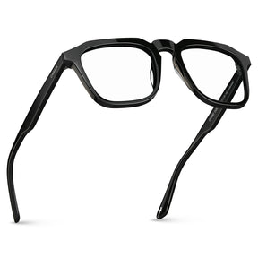 Carfia Albany-FC01 unisex black acetate prescription eyeglasses, side view