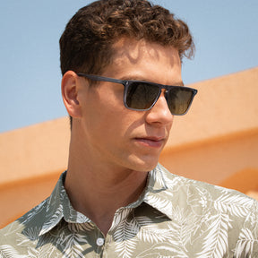 Carfia Shelton-C20 men grey acetate prescription sunglasses, men model view	
