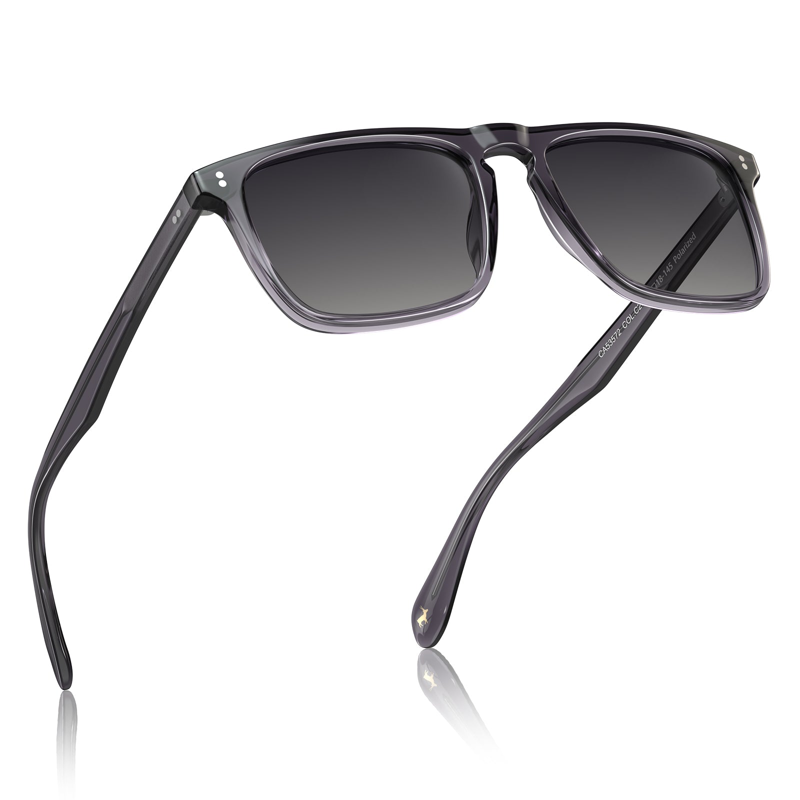 Carfia Shelton-C20 men grey acetate prescription sunglasses, side view	