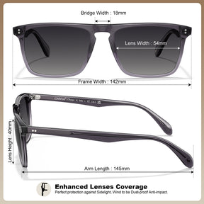 Carfia Shelton-C20 men grey acetate prescription sunglasses, sizes view	