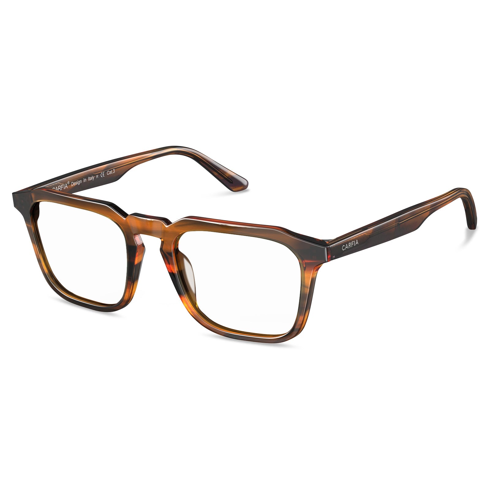 Carfia Albany CA5352-FC02 Brown Acetate Square Prescription Glasses Eyeglasses for Unisex, Side View