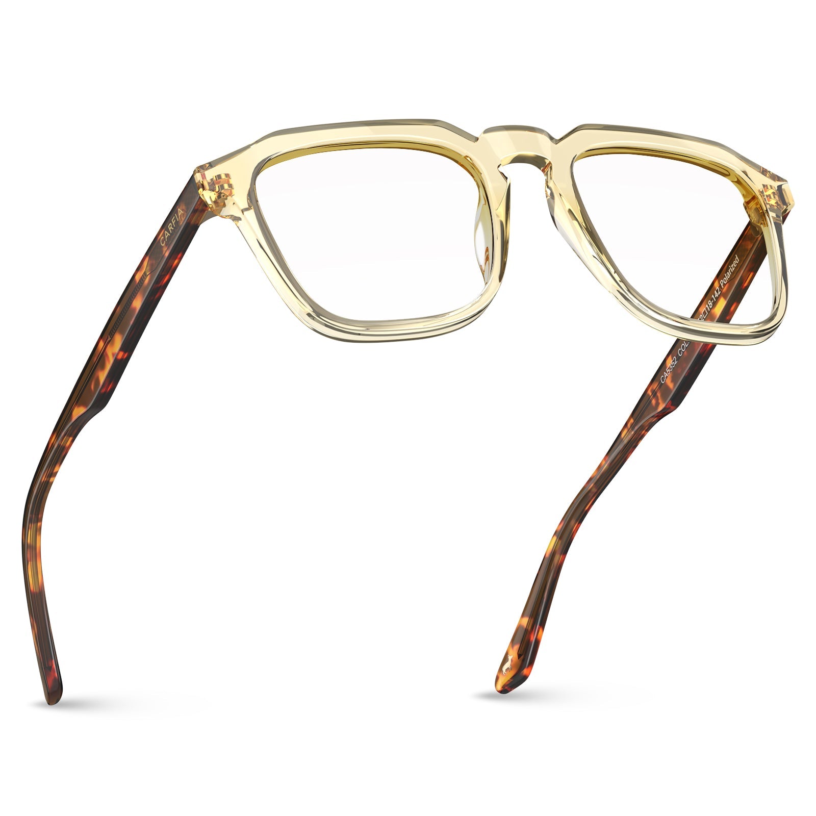 Carfia Albany CA5352-FC06 Gold Acetate Square Prescription Glasses Eyeglasses for Unisex, Angle View