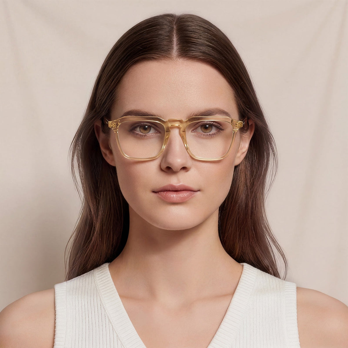 Carfia Albany CA5352-FC06 Gold Acetate Square Prescription Glasses Eyeglasses for Unisex, Lifestyle View