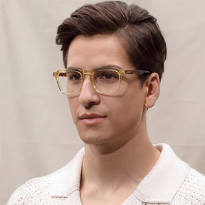 Carfia Albany CA5352-FC06 Gold Acetate Square Prescription Glasses Eyeglasses for Unisex, Model View