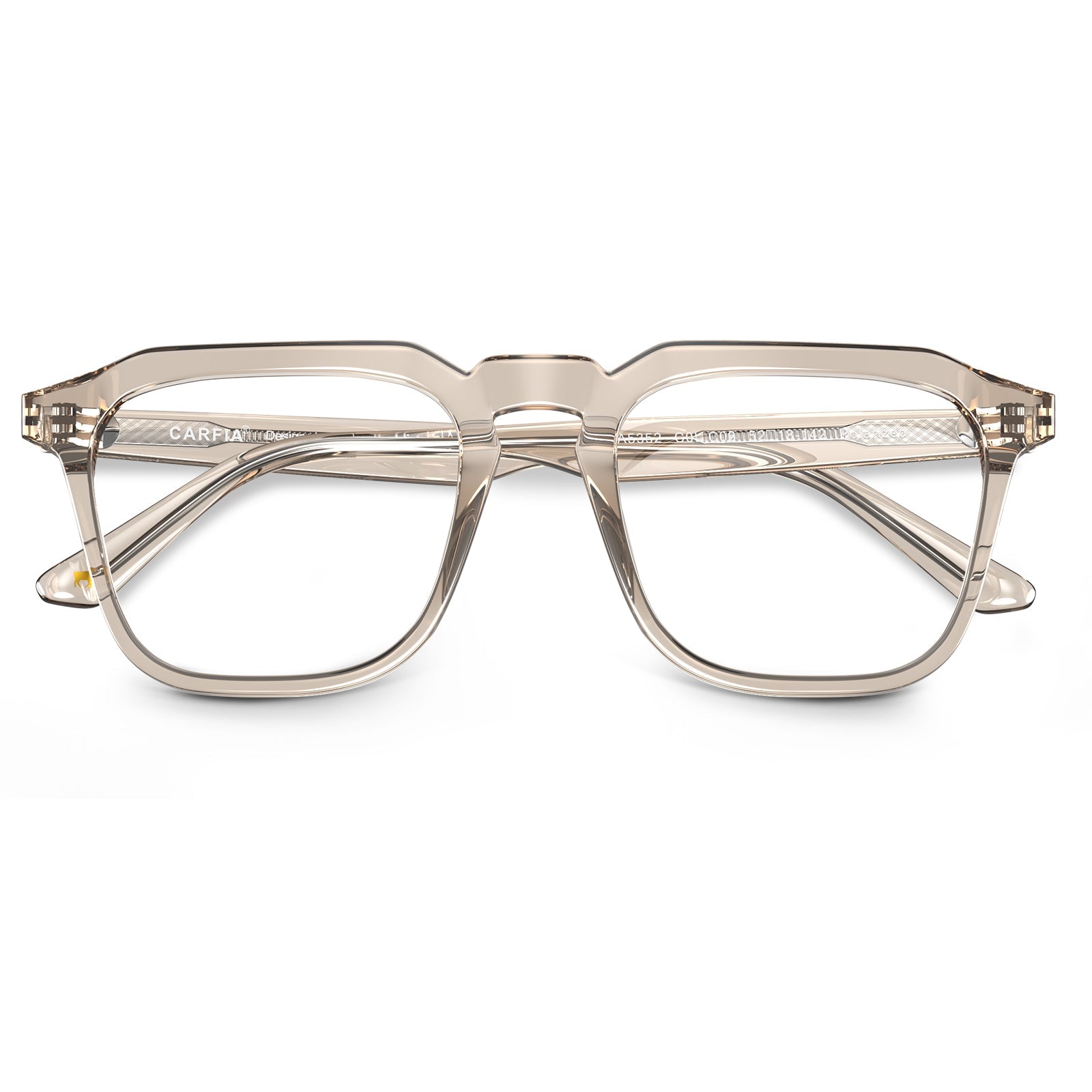 Carfia Albany CA5352-FC09 Gold Acetate Square Prescription Glasses Eyeglasses for Unisex, Detail View