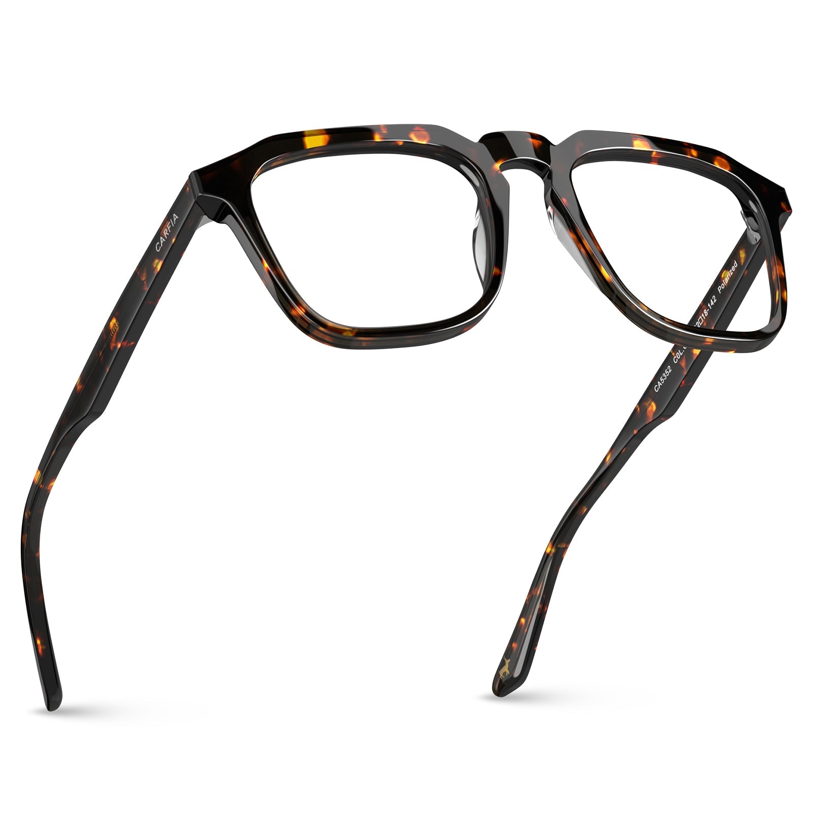 Carfia Albany CA5352-FC13 Tortoise Acetate Square Prescription Glasses Eyeglasses for Unisex, Angle View