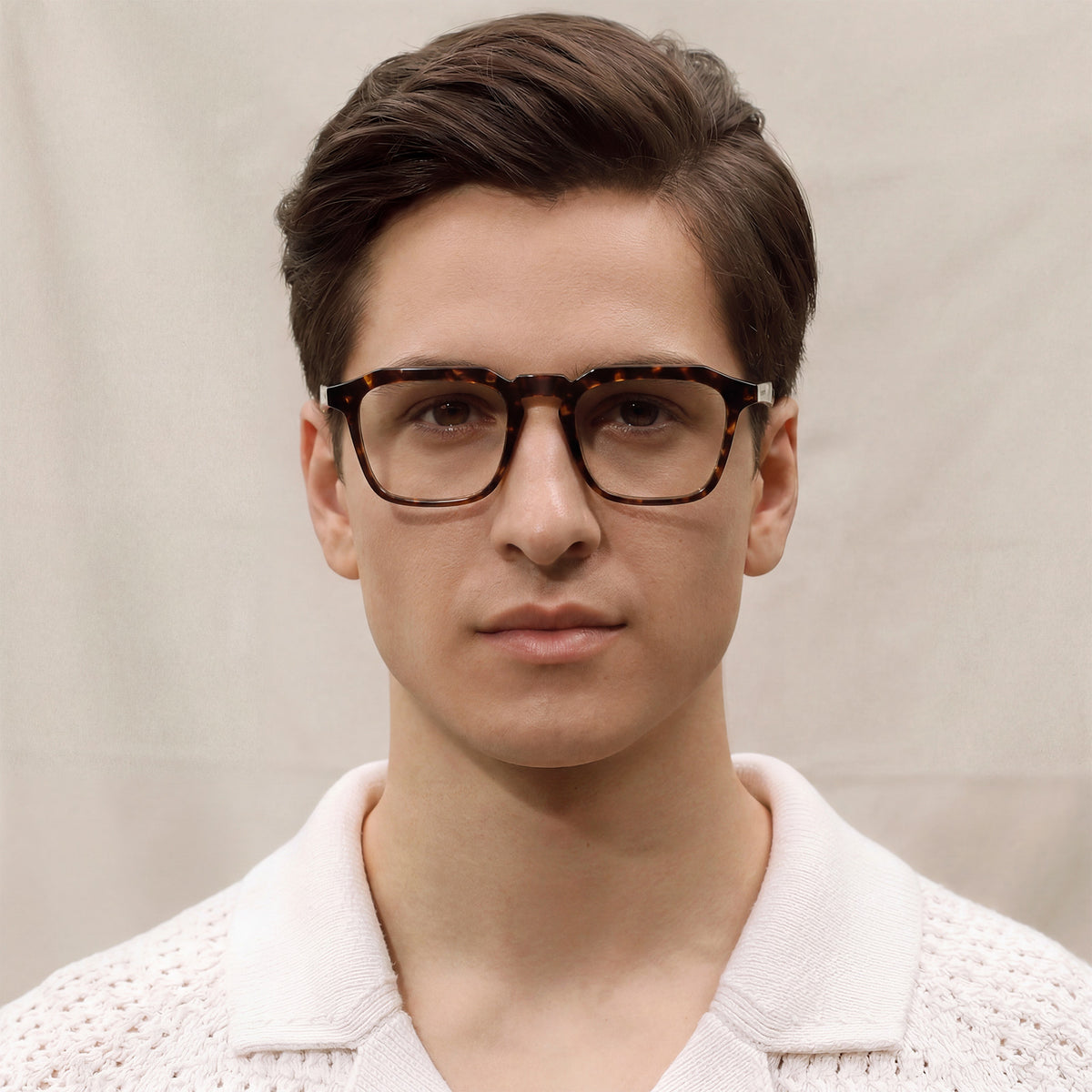 Carfia Albany CA5352-FC13 Tortoise Acetate Square Prescription Glasses Eyeglasses for Unisex, men model View
