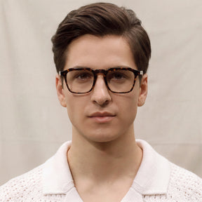 Carfia Albany CA5352-FC13 Tortoise Acetate Square Prescription Glasses Eyeglasses for Unisex, men model View