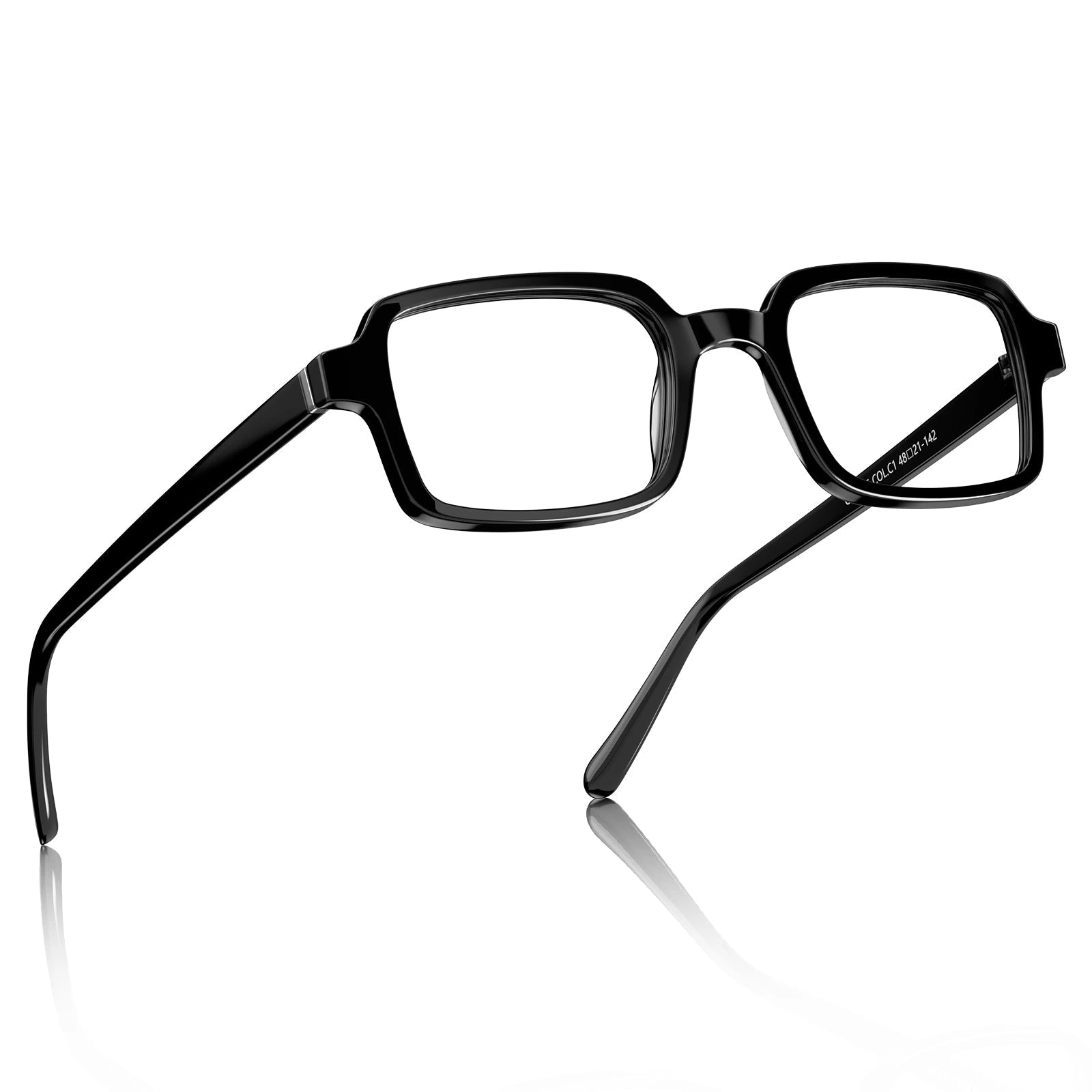 Carfia Amory CA7035-C1 Black Acetate Rectangle Prescription Glasses Eyeglasses for Unisex, Angle View