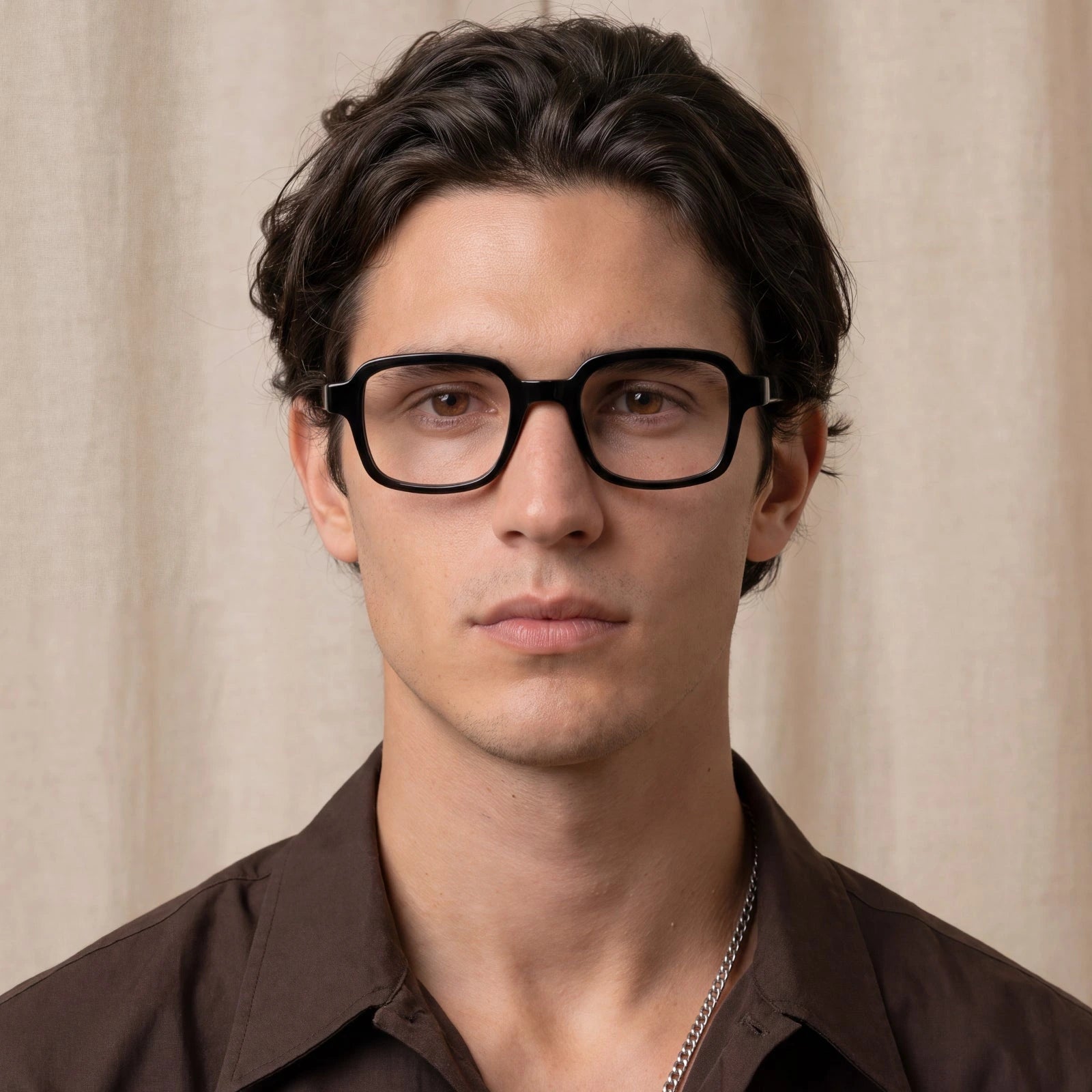 Carfia Amory CA7035-C1 Black Acetate Rectangle Prescription Glasses Eyeglasses for Unisex, Lifestyle View