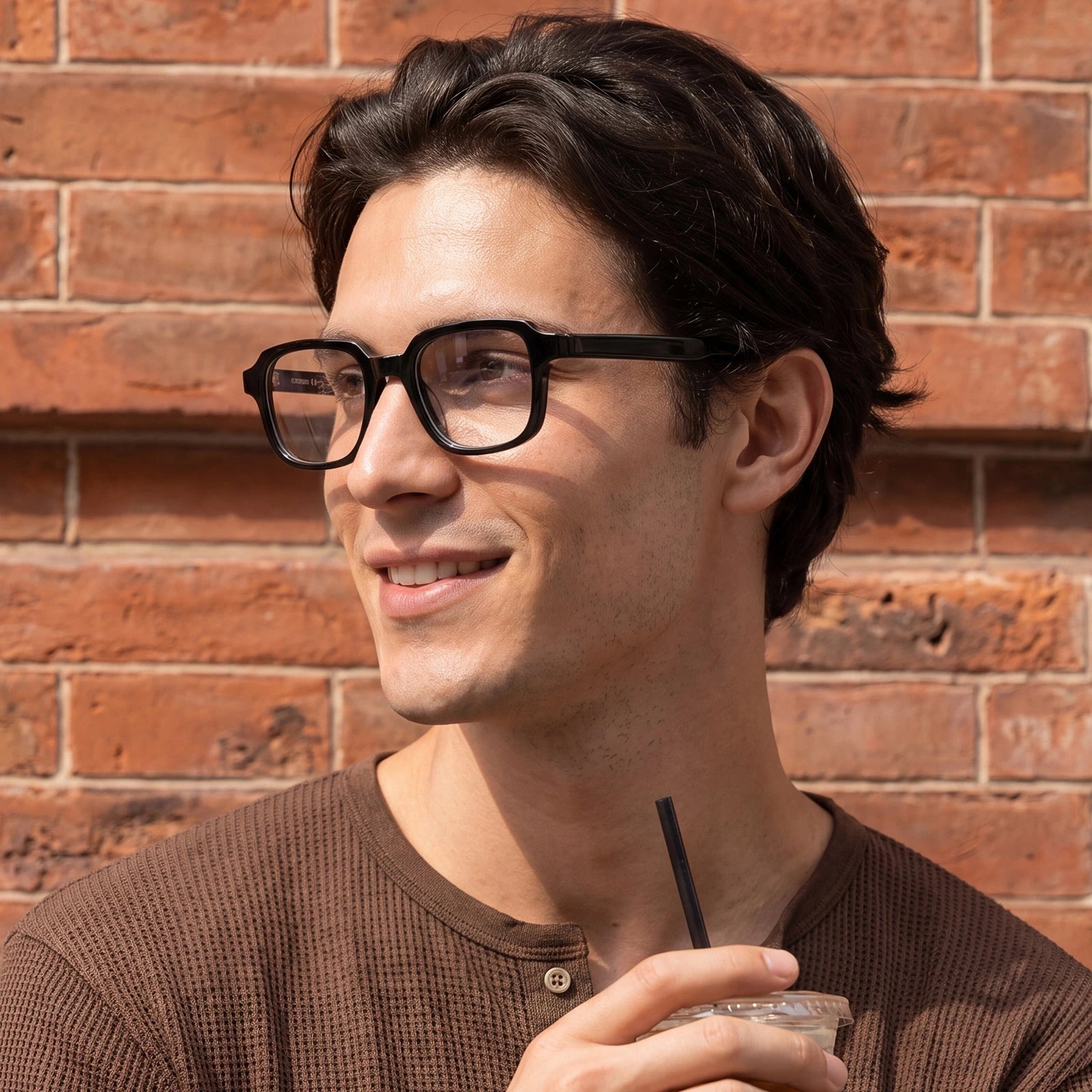 Carfia Amory CA7035-C1 Black Acetate Rectangle Prescription Glasses Eyeglasses for Unisex, Model View
