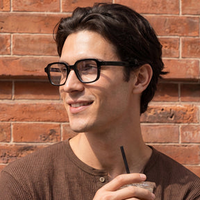 Carfia Amory CA7035-C1 Black Acetate Rectangle Prescription Glasses Eyeglasses for Unisex, Model View