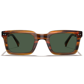 Carfia Arnect CA6027-C12 Tortoise Acetate Square Polarized Sunglasses for Men, Front View