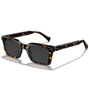 Carfia Arnect CA6027-C14 Tortoise Acetate Square Polarized Sunglasses for Men, Three-Quarter View