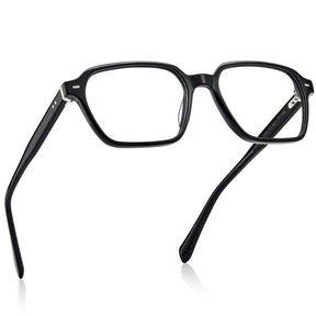 Carfia Aster CA7023-C1 Black Acetate Square Clear Eyeglasses for Men, Angle View